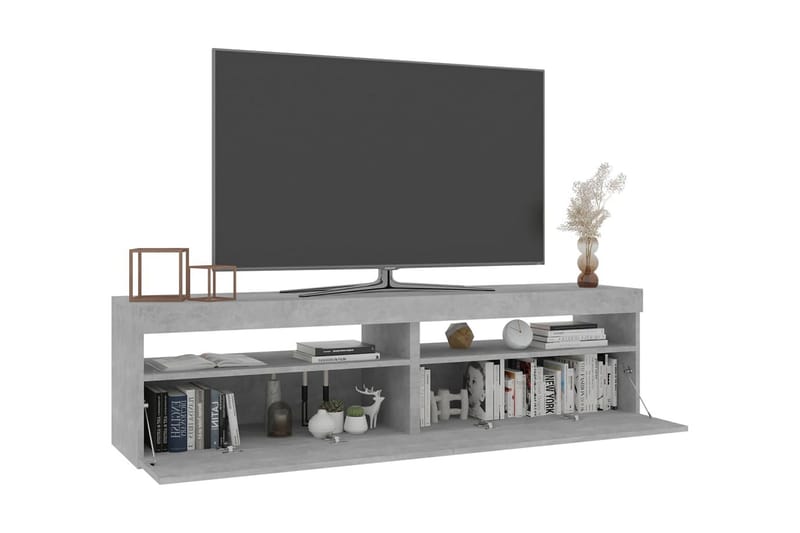 Tv-bänkar med LED-belysning 2 st betonggrå 75x35x40 cm - Grå - Möbler - Tv möbel & mediamöbel - TV bänk & mediabänk