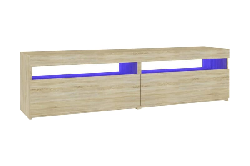 Tv-bänkar med LED-belysning 2 st sonoma-ek 75x35x40 cm - Brun - Möbler - Tv möbel & mediamöbel - TV bänk & mediabänk