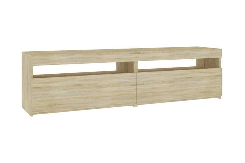 Tv-bänkar med LED-belysning 2 st sonoma-ek 75x35x40 cm - Brun - Möbler - Tv möbel & mediamöbel - TV bänk & mediabänk