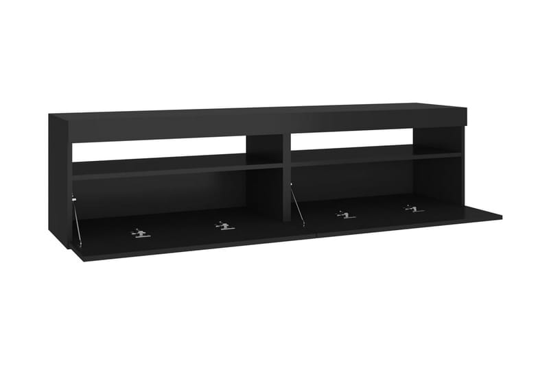 Tv-bänkar med LED-belysning 2 st svart 75x35x40 cm - Svart - Möbler - Tv möbel & mediamöbel - TV bänk & mediabänk