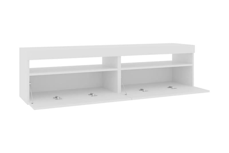 Tv-bänkar med LED-belysning 2 st vit högglans 75x35x40 cm - Vit - Möbler - Tv möbel & mediamöbel - TV bänk & mediabänk