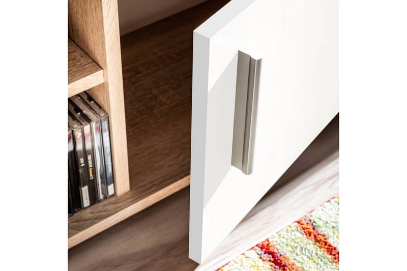TV-möbel med LED-belysning sonoma-ek och vit - Brun - Möbler - Tv möbel & mediamöbel - TV bänk & mediabänk