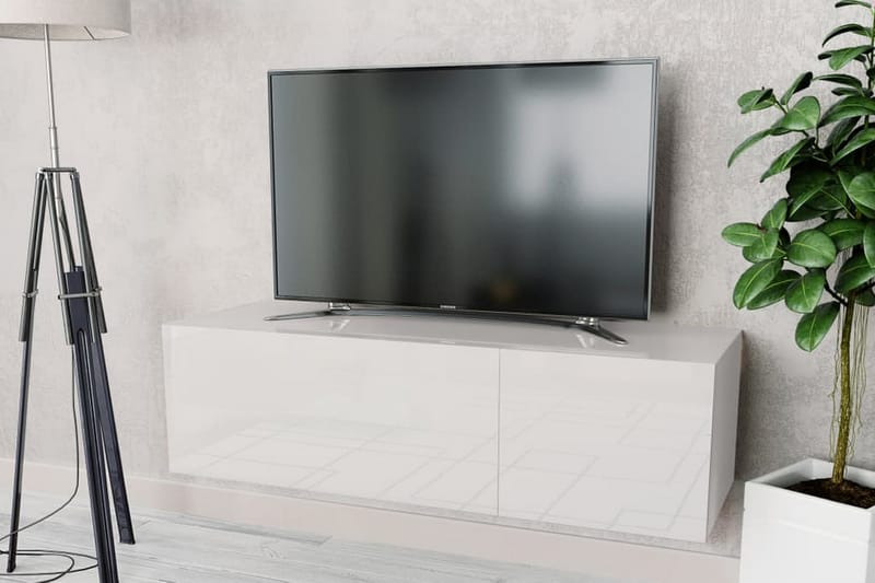 TV-möbel spånskiva 120x40x34 cm vit högglans - Vit - Möbler - Tv möbel & mediamöbel - TV bänk & mediabänk
