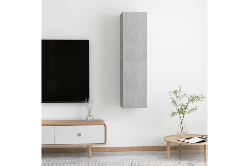 TV-skåp 2 st betonggrå 30,5x30x60 cm spånskiva - Grå - Möbler - Tv möbel & mediamöbel - TV bänk & mediabänk