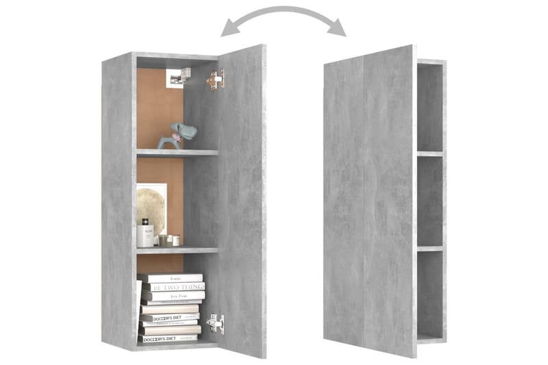 TV-skåp 2 st betonggrå 30,5x30x90 cm spånskiva - Grå - Möbler - Tv möbel & mediamöbel - TV bänk & mediabänk