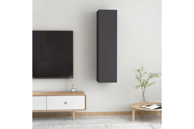 TV-skåp 2 st grå 30,5x30x60 cm spånskiva - Grå - Möbler - Tv möbel & mediamöbel - TV bänk & mediabänk