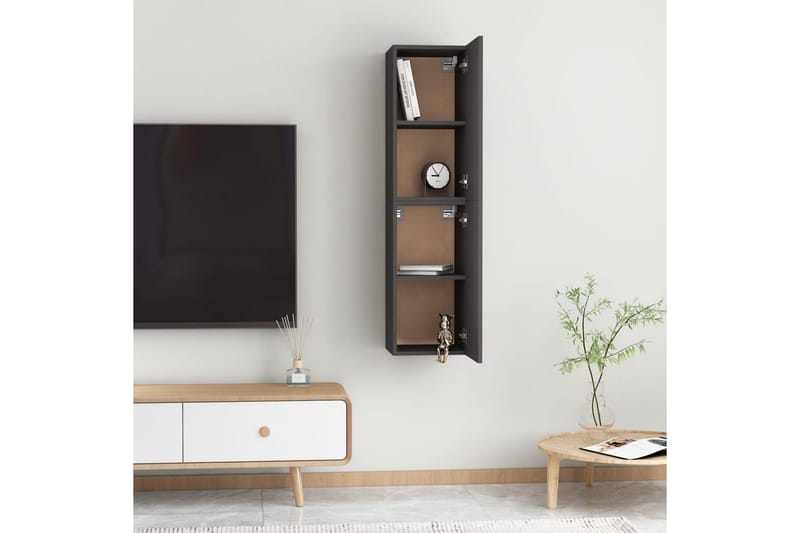 TV-skåp 2 st grå 30,5x30x60 cm spånskiva - Grå - Möbler - Tv möbel & mediamöbel - TV bänk & mediabänk