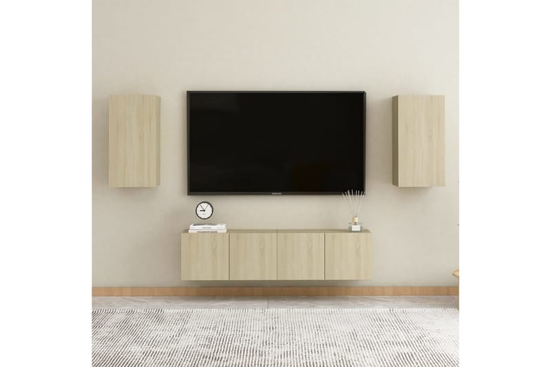 TV-skåp 2 st sonoma-ek 30,5x30x60 cm spånskiva - Brun - Möbler - Tv möbel & mediamöbel - TV bänk & mediabänk