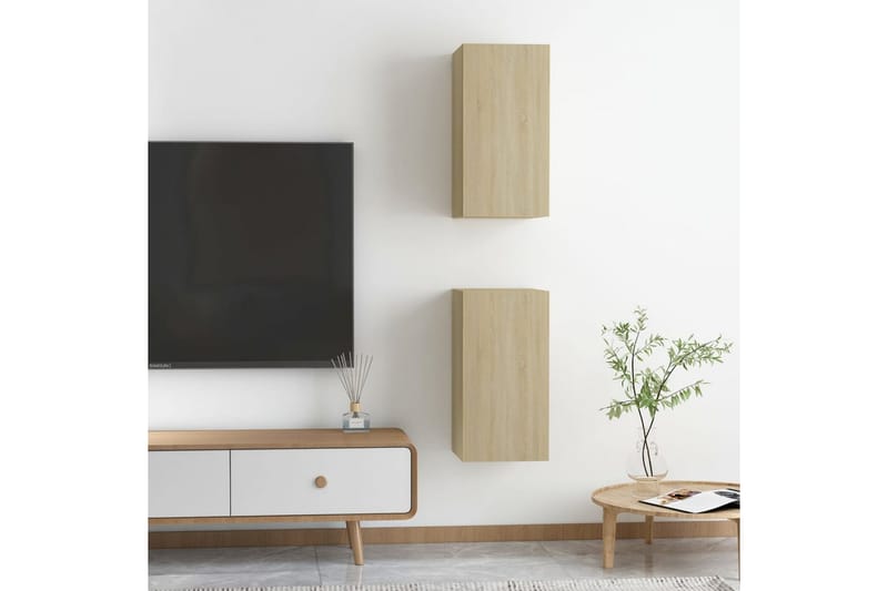 TV-skåp 2 st sonoma-ek 30,5x30x60 cm spånskiva - Brun - Möbler - Tv möbel & mediamöbel - TV bänk & mediabänk