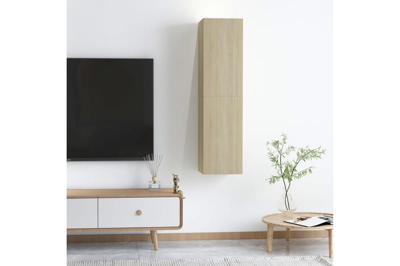 TV-skåp 2 st sonoma-ek 30,5x30x60 cm spånskiva - Brun - Möbler - Tv möbel & mediamöbel - TV bänk & mediabänk