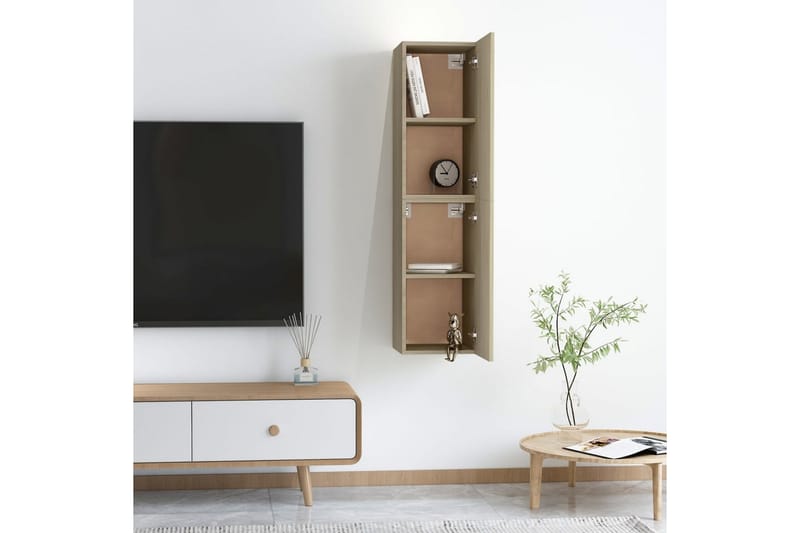 TV-skåp 2 st sonoma-ek 30,5x30x60 cm spånskiva - Brun - Möbler - Tv möbel & mediamöbel - TV bänk & mediabänk