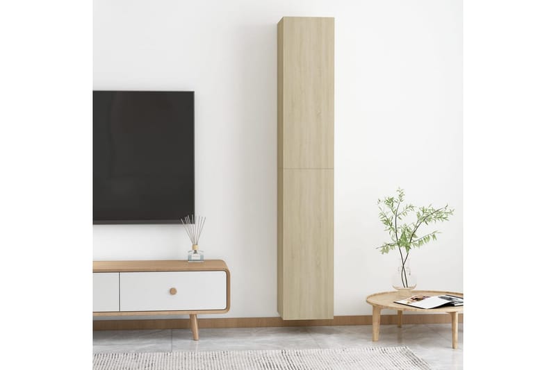 TV-skåp 2 st sonoma-ek 30,5x30x90 cm spånskiva - Brun - Möbler - Tv möbel & mediamöbel - TV bänk & mediabänk