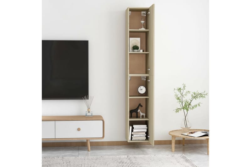 TV-skåp 2 st sonoma-ek 30,5x30x90 cm spånskiva - Brun - Möbler - Tv möbel & mediamöbel - TV bänk & mediabänk