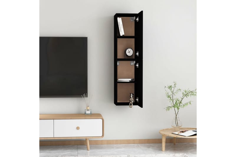 TV-skåp 2 st svart 30,5x30x60 cm spånskiva - Svart - Möbler - Tv möbel & mediamöbel - TV bänk & mediabänk