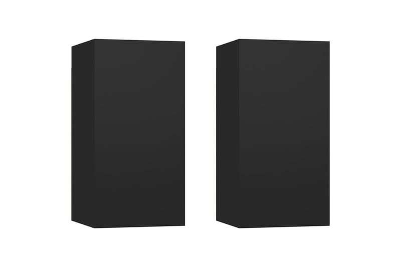 TV-skåp 2 st svart 30,5x30x60 cm spånskiva - Svart - TV bänk & mediabänk