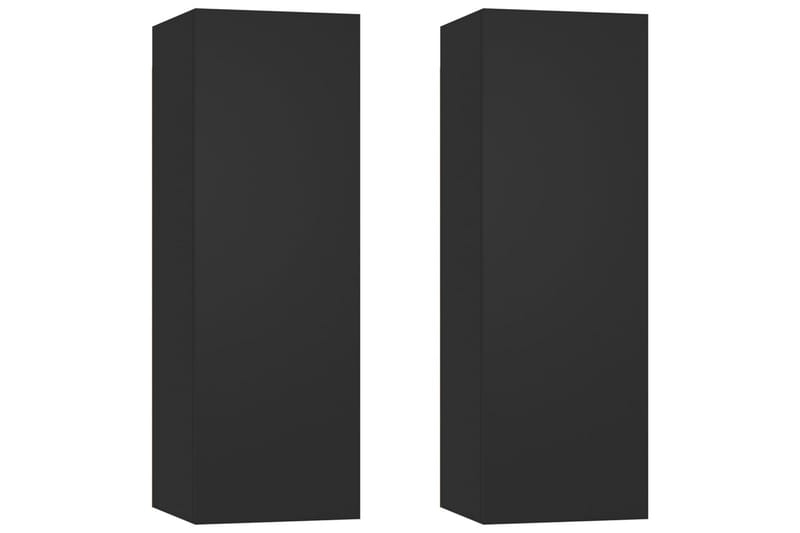 TV-skåp 2 st svart 30,5x30x90 cm spånskiva - Svart - TV bänk & mediabänk