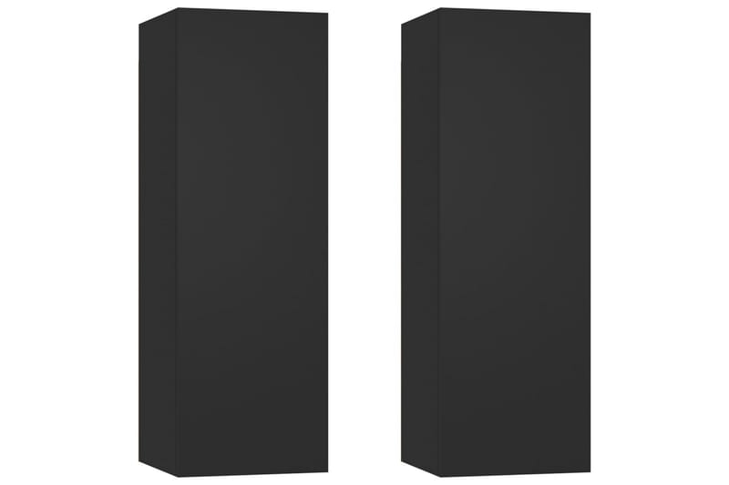 TV-skåp 2 st svart 30,5x30x90 cm spånskiva - Svart - Möbler - Tv möbel & mediamöbel - TV bänk & mediabänk