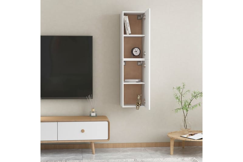 TV-skåp 2 st vit 30,5x30x60 cm spånskiva - Vit - Möbler - Tv möbel & mediamöbel - TV bänk & mediabänk