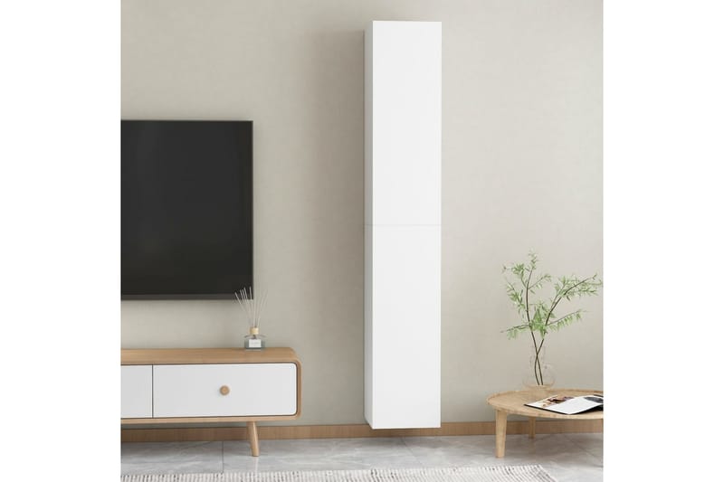 TV-skåp 2 st vit 30,5x30x90 cm spånskiva - Vit - Möbler - Tv möbel & mediamöbel - TV bänk & mediabänk