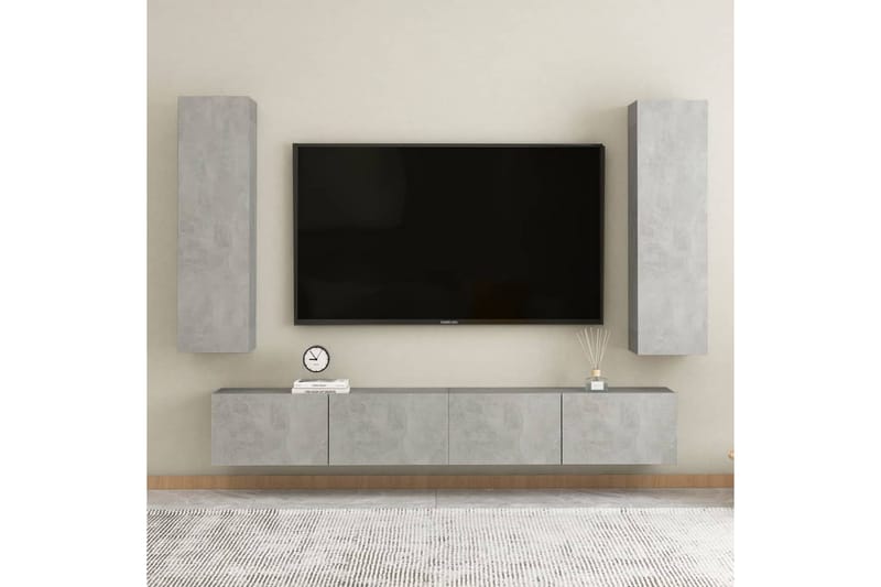 TV -skåp betonggrå 30,5x30x110 cm spånskiva - Grå - Möbler - Tv möbel & mediamöbel - TV bänk & mediabänk