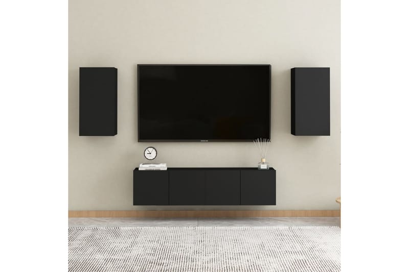 TV-skåp svart 30,5x30x60 cm spånskiva - Svart - Möbler - Tv möbel & mediamöbel - TV bänk & mediabänk