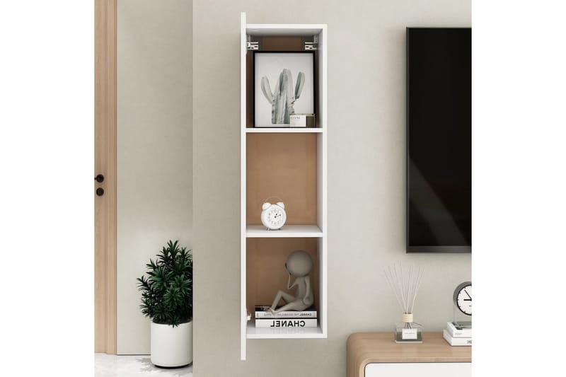 TV-skåp vit 30,5x30x110 cm spånskiva - Vit - Möbler - Tv möbel & mediamöbel - TV bänk & mediabänk