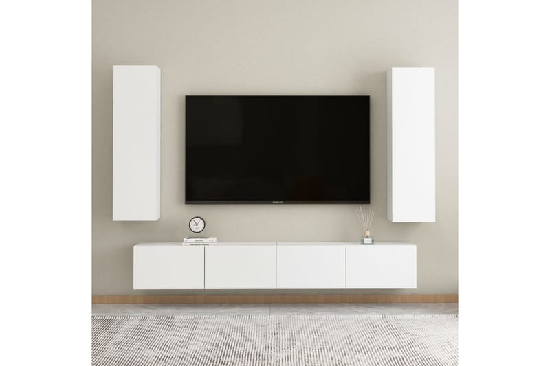 TV-skåp vit 30,5x30x110 cm spånskiva - Vit - Möbler - Tv möbel & mediamöbel - TV bänk & mediabänk