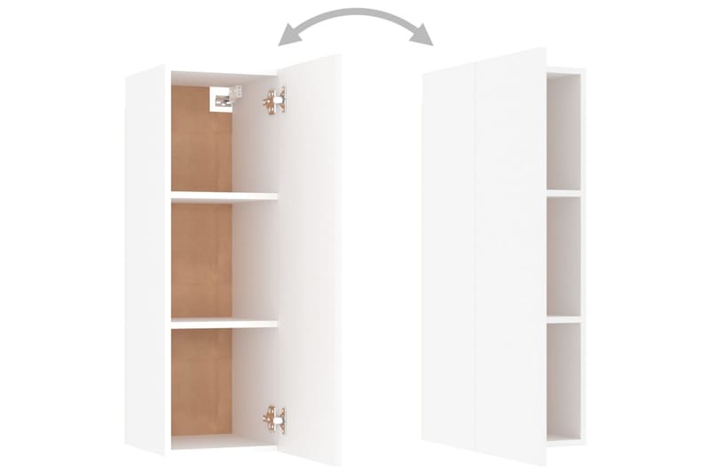 TV-skåp vit 30,5x30x90 cm spånskiva - Vit - Möbler - Tv möbel & mediamöbel - TV bänk & mediabänk