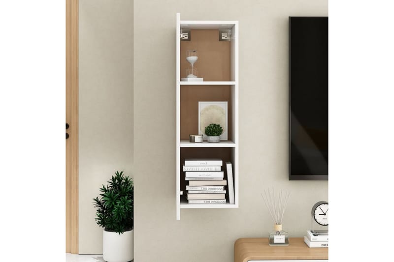 TV-skåp vit 30,5x30x90 cm spånskiva - Vit - Möbler - Tv möbel & mediamöbel - TV bänk & mediabänk