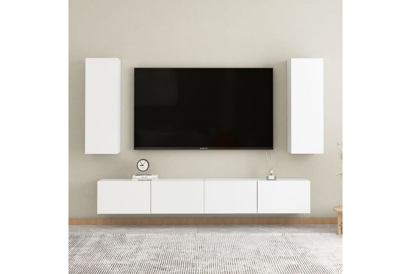 TV-skåp vit 30,5x30x90 cm spånskiva - Vit - Möbler - Tv möbel & mediamöbel - TV bänk & mediabänk