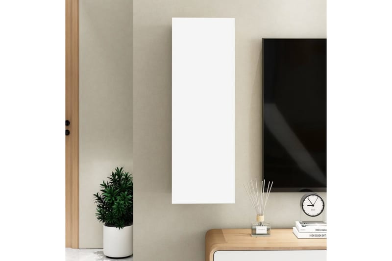 TV-skåp vit 30,5x30x90 cm spånskiva - Vit - Möbler - Tv möbel & mediamöbel - TV bänk & mediabänk