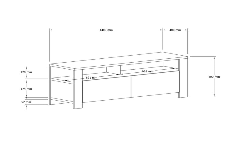 Tylar Tv-bänk 140 cm - Natur - Möbler - Tv möbel & mediamöbel - TV bänk & mediabänk