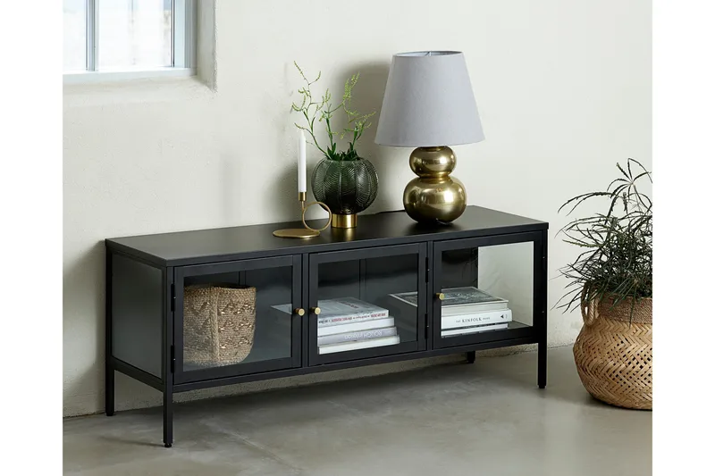 Umbri Tv-bänk 132 cm - Svart - Möbler - Tv möbel & mediamöbel - TV bänk & mediabänk