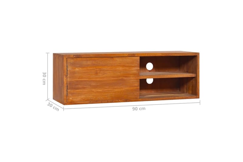 Väggmonterad TV-bänk 180x30x30 cm massiv teak - Brun - Möbler - Tv möbel & mediamöbel - TV bänk & mediabänk