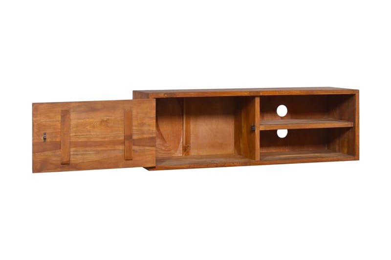 Väggmonterad TV-bänk 180x30x30 cm massiv teak - Brun - Möbler - Tv möbel & mediamöbel - TV bänk & mediabänk
