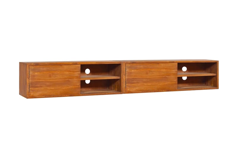 Väggmonterad TV-bänk 180x30x30 cm massiv teak - Brun - Möbler - Tv möbel & mediamöbel - TV bänk & mediabänk