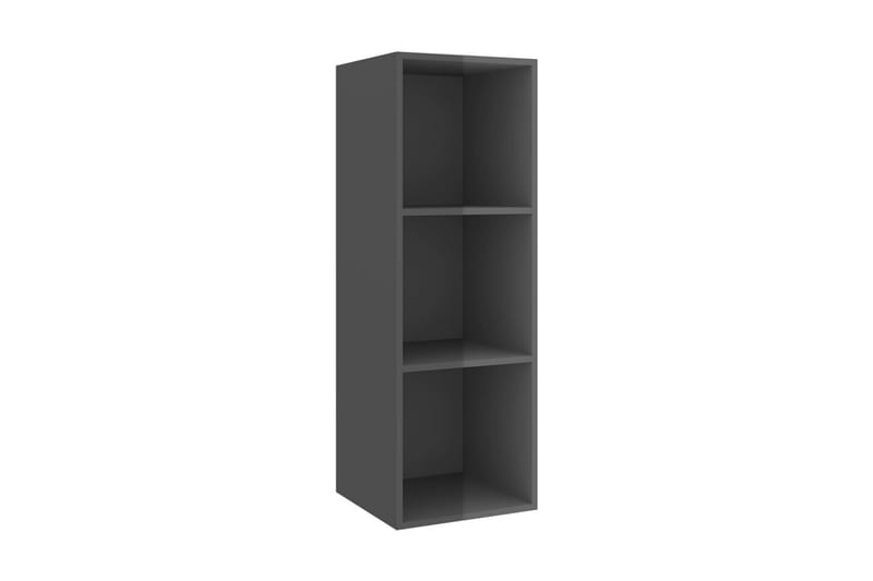 Väggmonterad tv-bänk grå högglans 37x37x107 cm spånskiva - Grå - Möbler - Tv möbel & mediamöbel - TV bänk & mediabänk