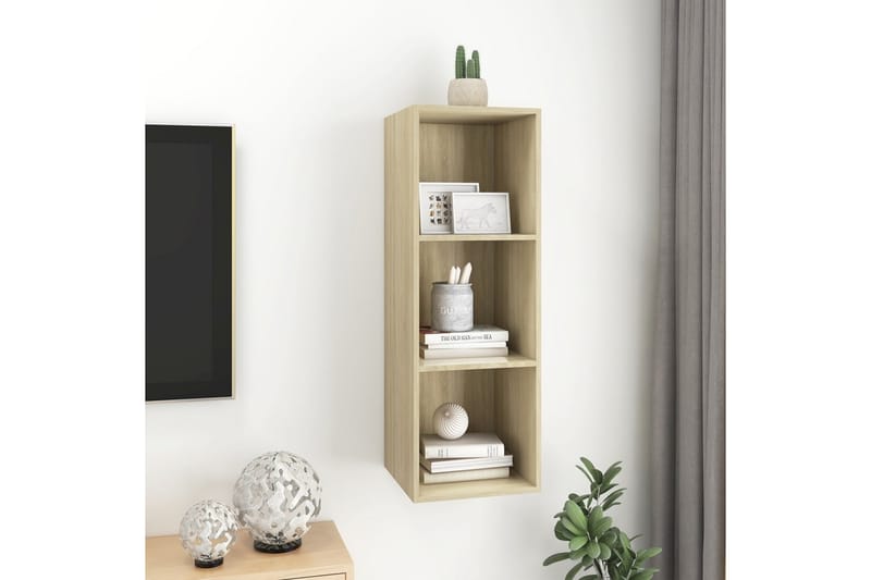 Väggmonterad tv-bänk somona-ek 37x37x107 cm spånskiva - Brun - Möbler - Tv möbel & mediamöbel - TV bänk & mediabänk