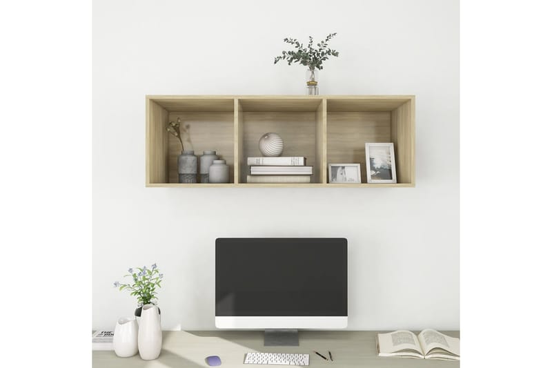 Väggmonterad tv-bänk somona-ek 37x37x107 cm spånskiva - Brun - Möbler - Tv möbel & mediamöbel - TV bänk & mediabänk
