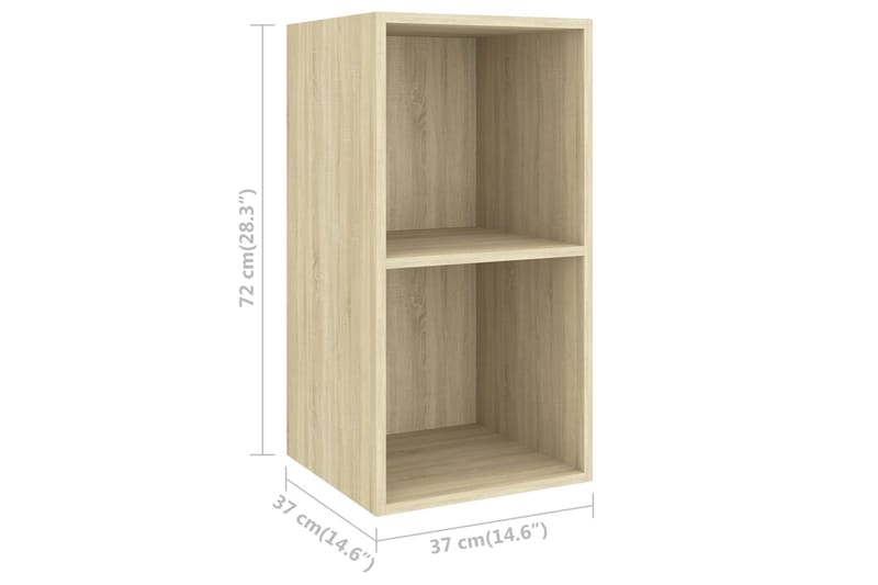 Väggmonterad tv-bänk somona-ek 37x37x72 cm spånskiva - Brun - Möbler - Tv möbel & mediamöbel - TV bänk & mediabänk