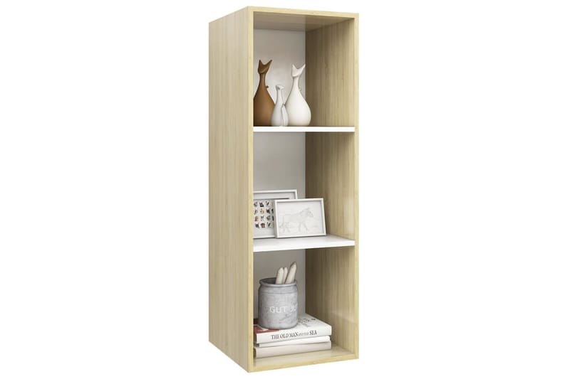 Väggmonterad tv-bänk somona-ek och vit 37x37x107 cm spånskiv - Brun - Möbler - Tv möbel & mediamöbel - TV bänk & mediabänk