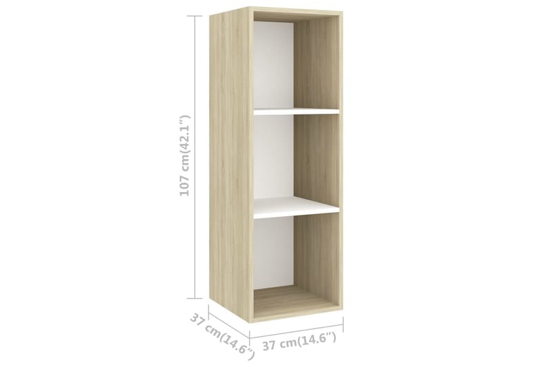 Väggmonterad tv-bänk somona-ek och vit 37x37x107 cm spånskiv - Brun - Möbler - Tv möbel & mediamöbel - TV bänk & mediabänk