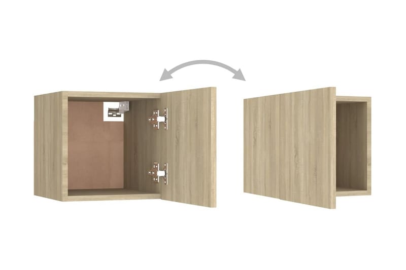 Väggmonterad tv-bänk sonoma-ek 30,5x30x30 cm - Brun - Möbler - Tv möbel & mediamöbel - TV bänk & mediabänk