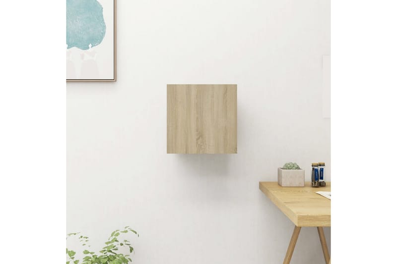 Väggmonterad tv-bänk sonoma-ek 30,5x30x30 cm - Brun - Möbler - Tv möbel & mediamöbel - TV bänk & mediabänk