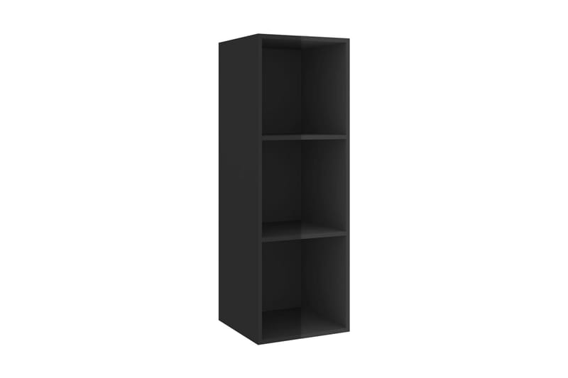Väggmonterad tv-bänk svart högglans 37x37x107 cm spånskiva - Svart - Möbler - Tv möbel & mediamöbel - TV bänk & mediabänk