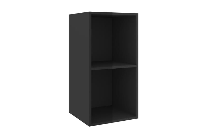 Väggmonterad tv-bänk svart högglans 37x37x72 cm spånskiva - Svart - Möbler - Tv möbel & mediamöbel - TV bänk & mediabänk