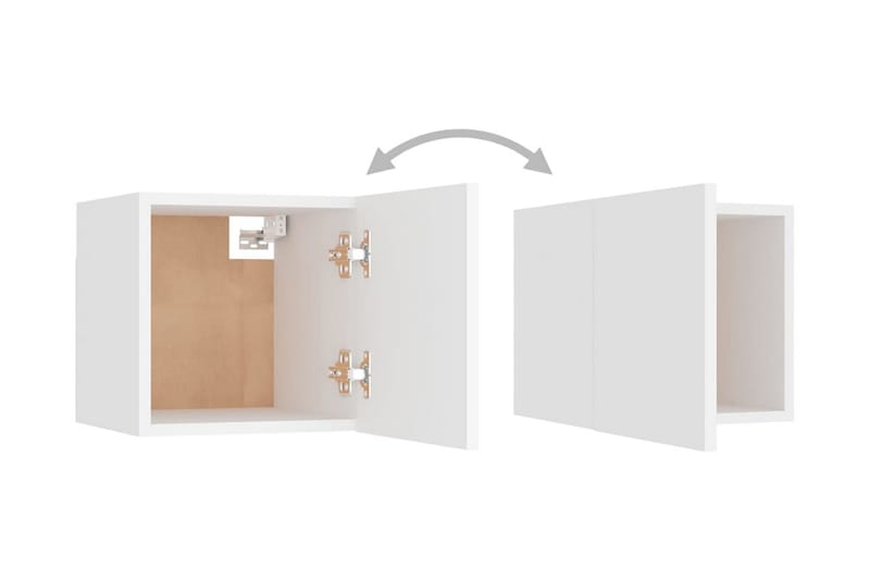 Väggmonterad tv-bänk vit 30,5x30x30 cm - Vit - Möbler - Tv möbel & mediamöbel - TV bänk & mediabänk