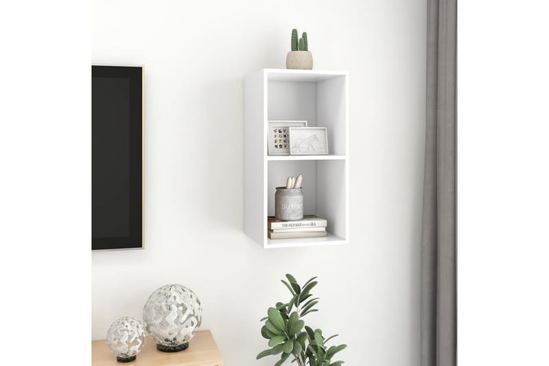 Väggmonterad tv-bänk vit 37x37x72 cm spånskiva - Vit - Möbler - Tv möbel & mediamöbel - TV bänk & mediabänk