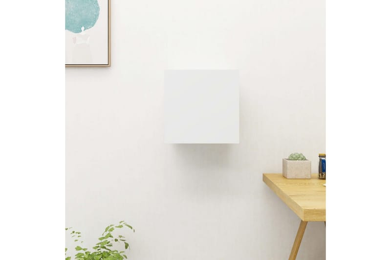 Väggmonterad tv-bänk vit högglans 30,5x30x30 cm - Vit - Möbler - Tv möbel & mediamöbel - TV bänk & mediabänk