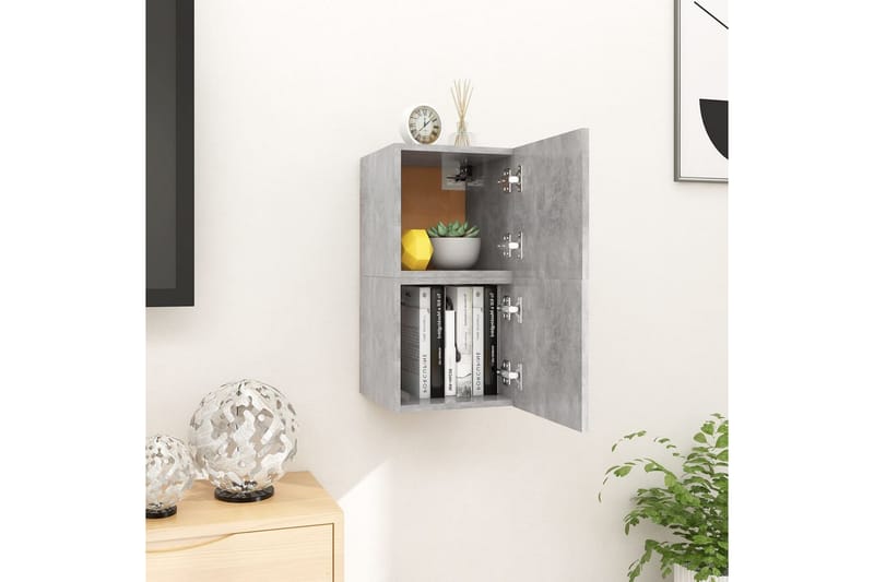 Väggmonterade tv-bänkar 2 st betonggrå 30,5x30x30 cm - Grå - Möbler - Tv möbel & mediamöbel - TV bänk & mediabänk